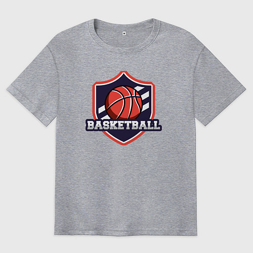 Мужская футболка оверсайз Basketball sport / Меланж – фото 1