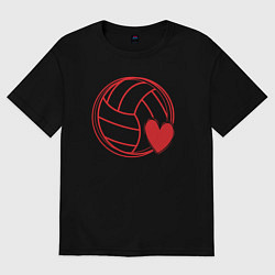 Футболка оверсайз мужская Volley love, цвет: черный