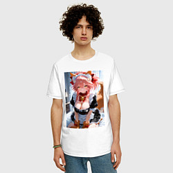 Футболка оверсайз мужская Фейт Тамамо в костюме горничной, цвет: белый — фото 2