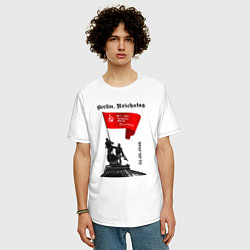 Футболка оверсайз мужская Знамя победы на рейхстаге, цвет: белый — фото 2