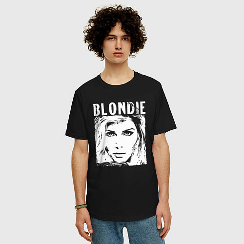 Мужская футболка оверсайз Blondie / Черный – фото 3