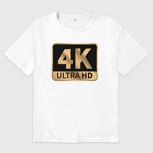 Мужская футболка оверсайз 4K Ultra высокое качество / Белый – фото 1