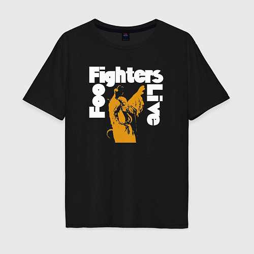 Мужская футболка оверсайз Foo Fighters live / Черный – фото 1