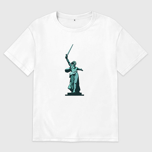 Мужская футболка оверсайз Родина мать победа / Белый – фото 1