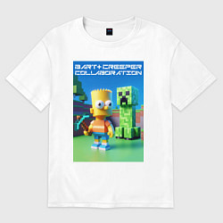 Мужская футболка оверсайз Bart and Creeper - collaboration ai art