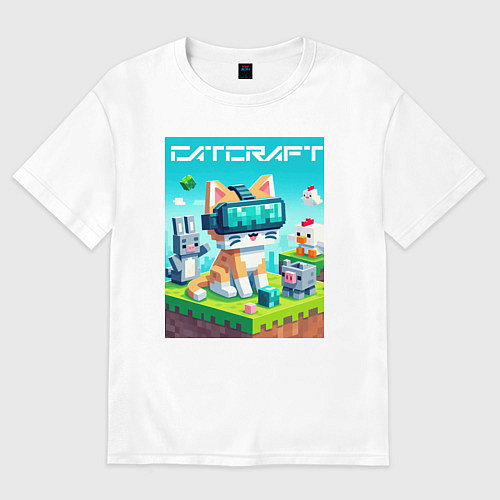 Мужская футболка оверсайз Catcraft - collaboration ai art / Белый – фото 1