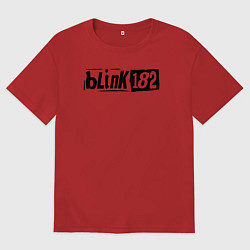 Мужская футболка оверсайз Blink 182 трафарет черный