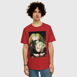 Футболка оверсайз мужская ElfOlive, цвет: красный — фото 2