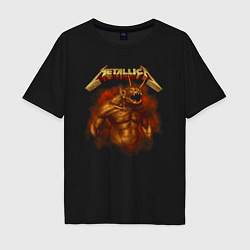 Футболка оверсайз мужская Metallica Funny Monster, цвет: черный