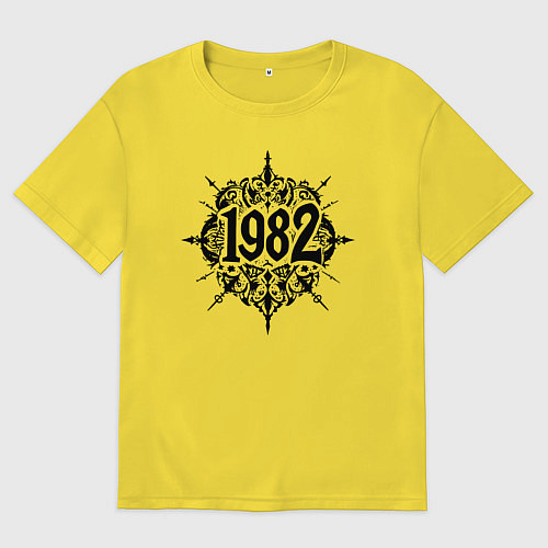 Мужская футболка оверсайз Готический стиль 1982 / Желтый – фото 1