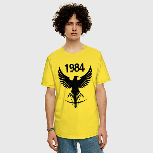 Мужская футболка оверсайз Орёл 1984 / Желтый – фото 3