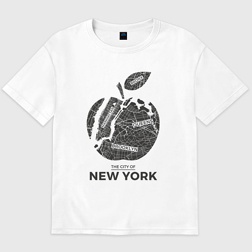 Мужская футболка оверсайз The city - New York / Белый – фото 1