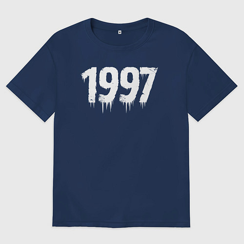 Мужская футболка оверсайз 1997 год в стиле гранж / Тёмно-синий – фото 1