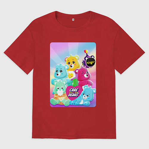 Мужская футболка оверсайз Коллекция заботливых мишек PK XD / Красный – фото 1