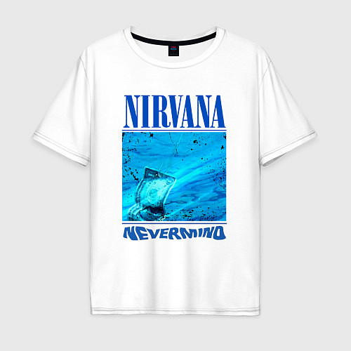 Мужская футболка оверсайз Nirvana nevermaind woter / Белый – фото 1