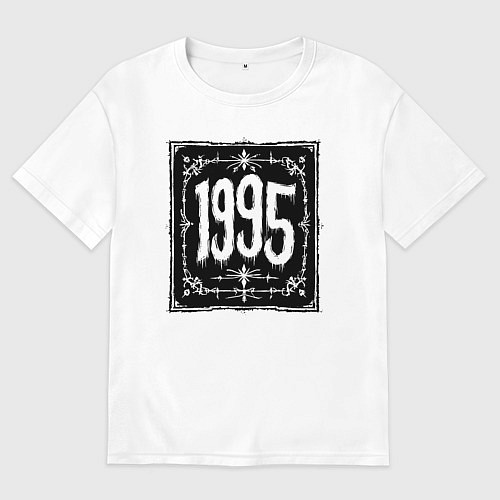 Мужская футболка оверсайз Готический стиль 1995 / Белый – фото 1