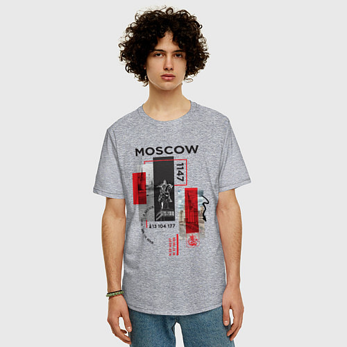 Мужская футболка оверсайз Москва коллаж / Меланж – фото 3