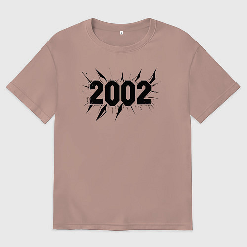Мужская футболка оверсайз Разрыв времени 2002 / Пыльно-розовый – фото 1