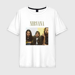 Футболка оверсайз мужская Nirvana band foto, цвет: белый