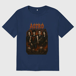 Футболка оверсайз мужская Astro в стиле хэви метал, цвет: тёмно-синий