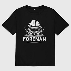 Мужская футболка оверсайз Прораб каска маска и очки