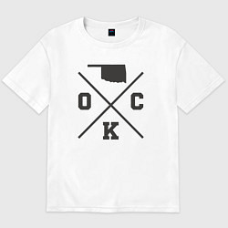 Футболка оверсайз мужская Map OKC, цвет: белый