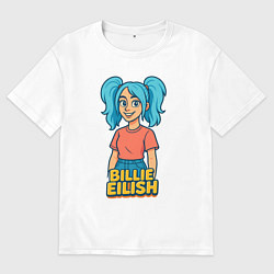 Мужская футболка оверсайз Билли Айлиш мультяшка