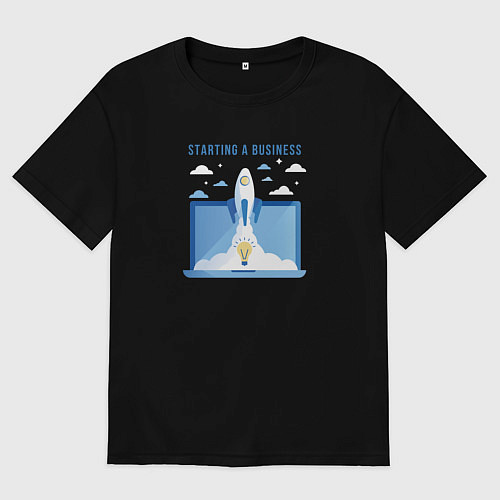 Мужская футболка оверсайз Starting a business / Черный – фото 1