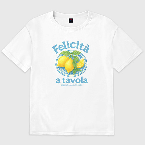 Мужская футболка оверсайз Felicita a tavola / Белый – фото 1