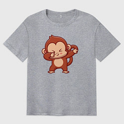 Мужская футболка оверсайз Dabbing monkey