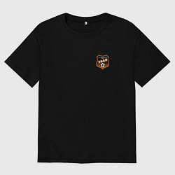 Футболка оверсайз мужская ФК Урал - маленький логотип, цвет: черный