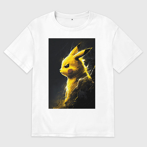 Мужская футболка оверсайз Pikachu / Белый – фото 1