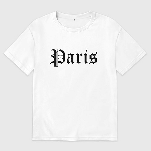 Мужская футболка оверсайз Paris - France / Белый – фото 1