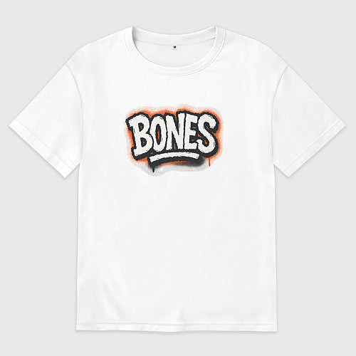 Мужская футболка оверсайз Bones уличный логотип / Белый – фото 1