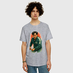 Футболка оверсайз мужская Игра в кальмара игрок 218, цвет: меланж — фото 2