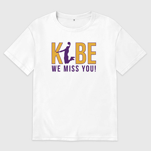 Мужская футболка оверсайз Коби - мы скучаем / Белый – фото 1