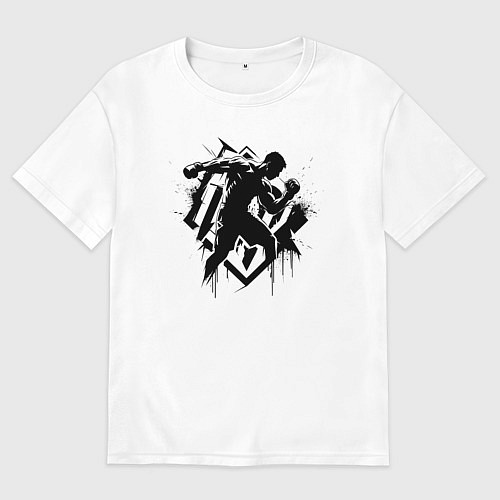 Мужская футболка оверсайз Миксфайт боец граффитт / Белый – фото 1