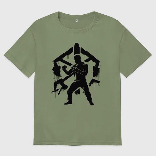 Мужская футболка оверсайз Миксфайт боец лого / Авокадо – фото 1
