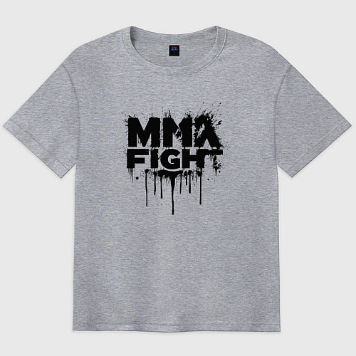 Мужская футболка оверсайз MMA боец черной краской / Меланж – фото 1