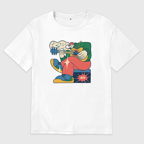 Мужская футболка оверсайз Rock boy / Белый – фото 1