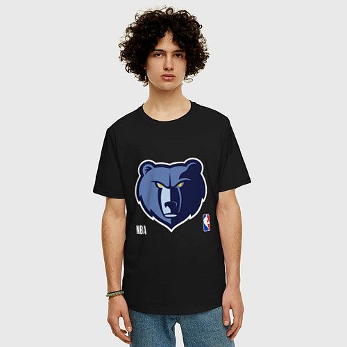 Мужская футболка оверсайз Memphis Grizzlies - basketball / Черный – фото 3
