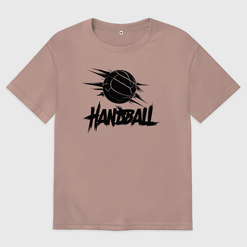 Мужская футболка оверсайз Динамичный гандбол / Пыльно-розовый – фото 1