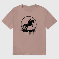 Мужская футболка оверсайз Скакун в круге