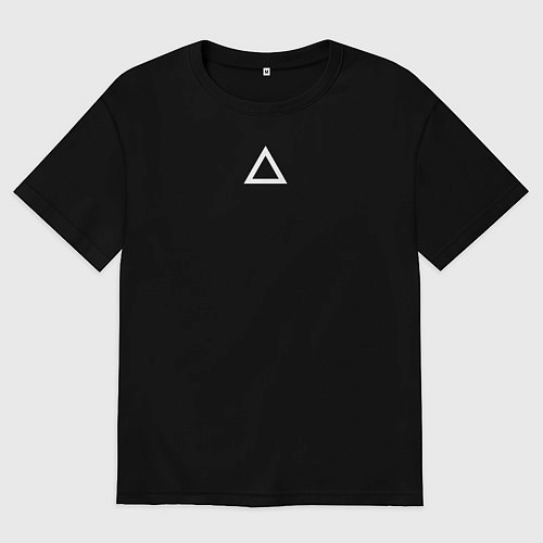 Мужская футболка оверсайз Игра в кальмара треугольник / Черный – фото 1