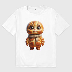 Футболка оверсайз мужская Персонаж - Хлебушек, цвет: белый