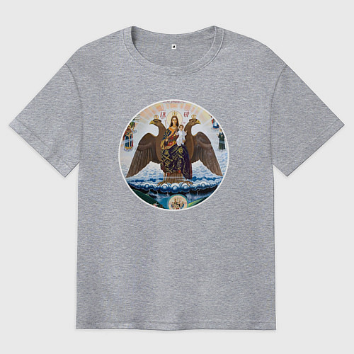 Мужская футболка оверсайз Если ангел твой за твоим плечом то гром и молния т / Меланж – фото 1