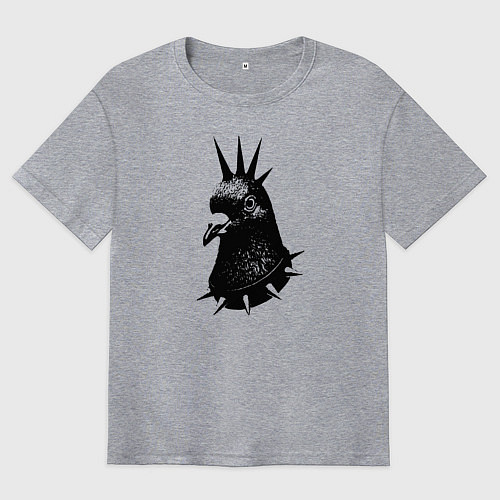 Мужская футболка оверсайз Панк голубь / Меланж – фото 1