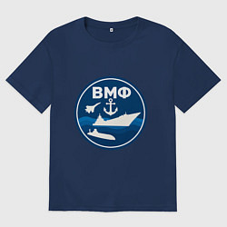 Мужская футболка оверсайз ВМФ - самолет, корабль, подводная лодка и якорь