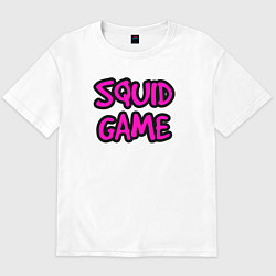 Футболка оверсайз мужская Pink squid game, цвет: белый
