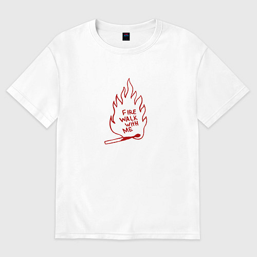 Мужская футболка оверсайз Fire Walk With Me / Белый – фото 1
